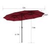 15 ft. Market No Weights Patio Umbrella 2-Side - Red