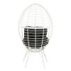 Black and White Patio Chair with Removable Cushion - as Pic