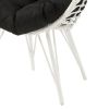 Black and White Patio Chair with Removable Cushion - as Pic