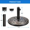17.72" 24.2 lbs Market Heavy Duty Umbrella Round Stand Base for Patio, Outdoor, Deck, Lawn, Garden, Bronze - as Pic