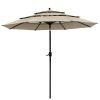 10Ft 3-Tiers Patio Umbrella Khaki - As Picture