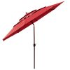 11Ft 3-Tiers Patio Umbrella Red - As Picture