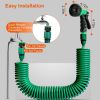 EVA Recoil Garden Hose Flexible Self-coiling Water Hose with 3/4' and 1/2' Adapter with 7 Spraying Modes for Boat Greenhouse Yard Patio - 15M