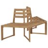 Tree Bench Half-hexagonal 63" Solid Acacia Wood