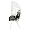 Black and White Patio Chair with Removable Cushion - as Pic