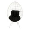 Black and White Patio Chair with Removable Cushion - as Pic