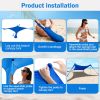Foldable Beach Canopy Tent Collapsible Shade Sail Sun Protection Windproof Shelter 4 Sandbag 2 Pole Portable Storage Bag Rectangle Blue - Blu_3_3_2M
