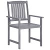 7 Piece Patio Dining Set Solid Wood Acacia Gray - Gray
