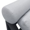 Recliner Patio Chair with Cushions and Ottoman,Waterproof Fabric Soft Cushions with Aluminium Frame - as Pic