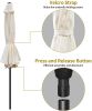 Simple Deluxe 9ft Outdoor Market Table Patio Umbrella with Button Tilt, Crank and 8 Sturdy Ribs for Garden, Beige - as Pic