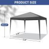10'x10' Gazebo Waterproof Outdoor Canopy Patio Tent Party Tent for Wedding BBQ Cater, Black - as picture
