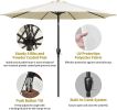 Simple Deluxe 9ft Outdoor Market Table Patio Umbrella with Button Tilt, Crank and 8 Sturdy Ribs for Garden, Beige - as Pic