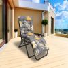 67x22in Chaise Lounger Cushion Recliner Rocking Chair Sofa Mat Deck Chair Cushion - Grey_YellowLeaf