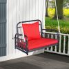 Patio Rattan Porch Swing Hammock Chair with Seat Cushion - Red