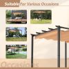 10' x 10' Aluminum Patio Pergola with Retractable Pergola Canopy, Backyard Shade Shelter for Porch, Outdoor Party, Garden, Grill Gazebo, Khaki - khaki