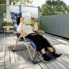 67x22in Chaise Lounger Cushion Recliner Rocking Chair Sofa Mat Deck Chair Cushion - Blue_GreyLeaf