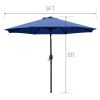9 ft. Aluminum Market Crank and Tilt Patio Umbrella - blue