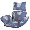 Egg Chair Cushion Hanging Basket Seat Cushion Thicken Soft Egg Swing Chair Pad Hanging Egg Chair Cushion with Headrest - Blue_BeigeLeaf