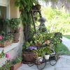 Paint With Handle Cart Shape 2 Layer Plant Stand Black - Black