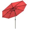 11Ft 3-Tiers Patio Umbrella Red - As Picture