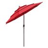 10Ft 3-Tiers Patio Umbrella Red - As Picture