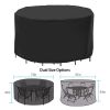 Circular Table Cover UV Water Resistant Outdoor Furniture Protector For Small Round Table Chairs Set - 6 Seat