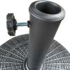22 lbs Black Round Powder Coated Resin Patio Umbrella Base - Black