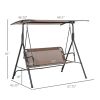 2-Seat Outdoor Patio Swing Chair-Brown (Swiship ship)(Prohibited by WalMart ) - Brown