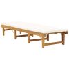 Folding Sun Lounger with Cushion Solid Acacia Wood - Brown