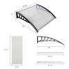 Free shipping 100 x 80 Household Application Door & Window Rain Cover Eaves Canopy White & Black Bracket YJ - black