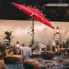 9Ft 3-Tiers 24LEDS Patio Umbrella Red
