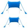 Foldable Beach Canopy Tent Collapsible Shade Sail Sun Protection Windproof Shelter 4 Sandbag 2 Pole Portable Storage Bag Rectangle Blue - Blu_2_2_1.5M