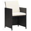 Patio Chairs 4 pcs Poly Rattan Black - Black