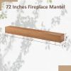 72'' Fireplace Mantel Wooden Wall Mounted Floating Shelf 8" Deep Solid Pine Wood,Natural - as Pic