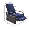 Outdoor Recliner Chair;  Automatic Adjustable Wicker Lounge Recliner Chair with 5.12'' Thicken Cushion